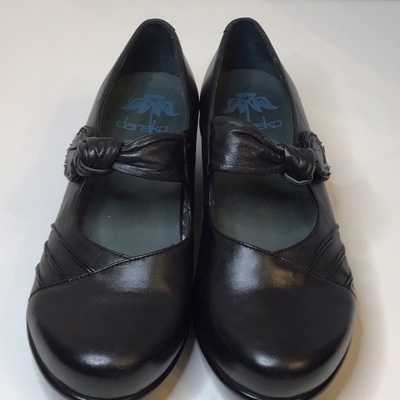 DANSKO MARY JANE WOMEN’S BLACK LEATHER CLOGS SHOES SZ 38 - Picture 2 of 15